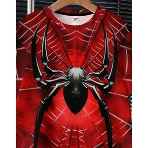 New Boys Tween Casual Spider Pattern Round Neck T-Shirt and Shorts Size 12 Year